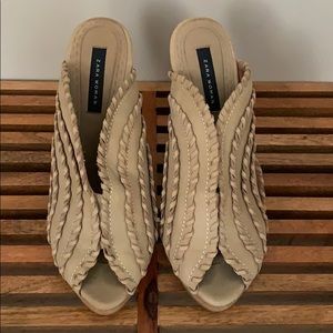 Zara beige open-toed heels